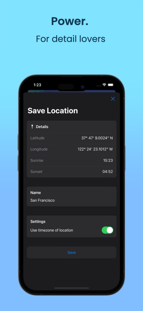 Screenshot der App Daylight