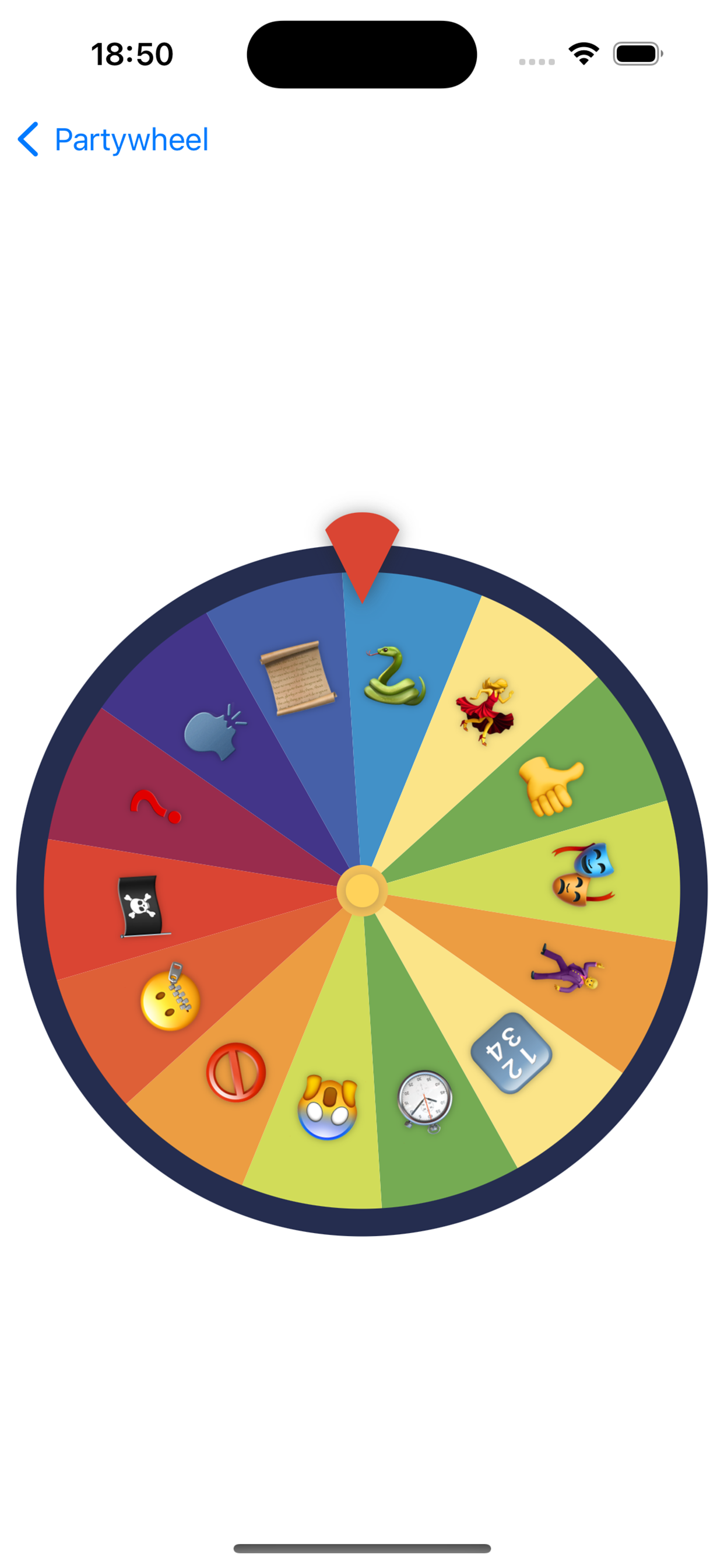 Screenshot der App Partywheel